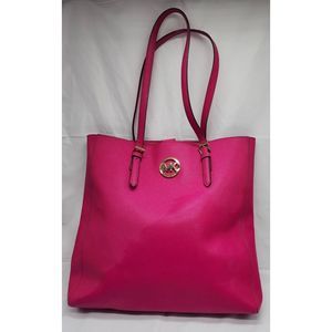 MICHAEL KORS JET SET TRAVEL RASPBERRY PINK SAFFIANO LEATHER LARGE TOTE